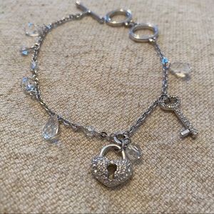 SWAROVSKI Heart Lock & Key Charm Bracelet